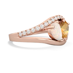 Opal Nestled Heart Keepsake 14K Rose Gold ring R5650