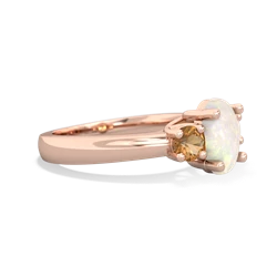 Opal Three Stone Oval Trellis 14K Rose Gold ring R4024