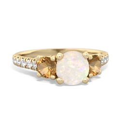 Opal Pave Trellis 14K Yellow Gold ring R5500