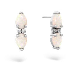 Opal Bowtie Drop 14K White Gold earrings E0865