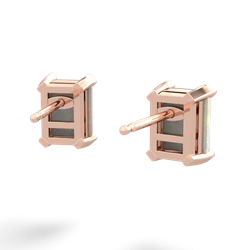 Opal 7X5mm Emerald-Cut Stud 14K Rose Gold earrings E1856