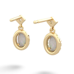 Opal Antique-Style Halo 14K Yellow Gold earrings E5720