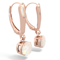 Opal 6Mm  Round Lever Back 14K Rose Gold earrings E2786