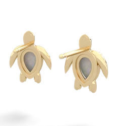 Opal Baby Sea Turtle 14K Yellow Gold earrings E5241