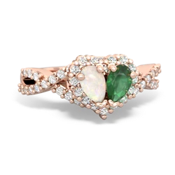 Opal Diamond Twist 'One Heart' 14K Rose Gold ring R2640HRT