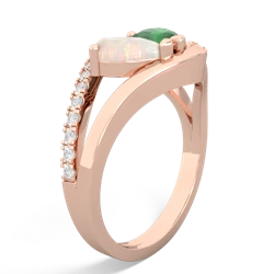 Opal Nestled Heart Keepsake 14K Rose Gold ring R5650