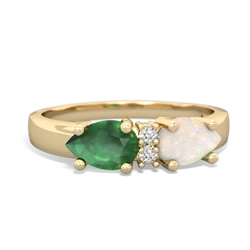 Opal Pear Bowtie 14K Yellow Gold ring R0865