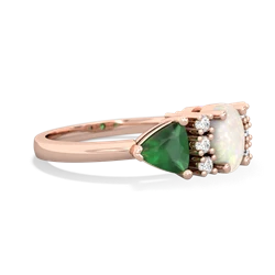 Opal Antique Style Three Stone 14K Rose Gold ring R2186