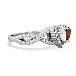 Opal Diamond Twist 'One Heart' 14K White Gold ring R2640HRT