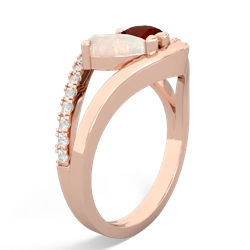 Opal Nestled Heart Keepsake 14K Rose Gold ring R5650