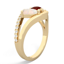 Opal Nestled Heart Keepsake 14K Yellow Gold ring R5650