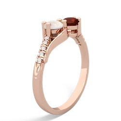 Opal Infinity Pave Two Stone 14K Rose Gold ring R5285