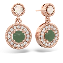 Opal Halo Dangle 14K Rose Gold earrings E5319