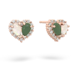 Opal Halo 14K Rose Gold earrings E7008