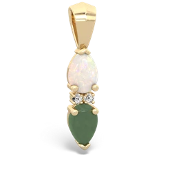 Opal Bowtie Drop 14K Yellow Gold pendant P0865