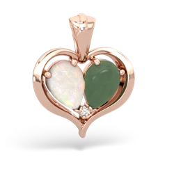 Opal Two Become One 14K Rose Gold pendant P5330