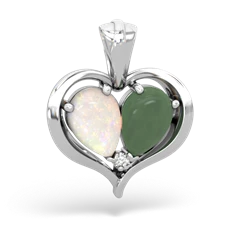 Opal Two Become One 14K White Gold pendant P5330