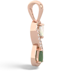 Opal Diamond Infinity 14K Rose Gold pendant P5390