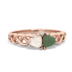 Opal Heart To Heart Braid 14K Rose Gold ring R5870