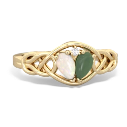 Opal Celtic Love Knot 14K Yellow Gold ring R5420