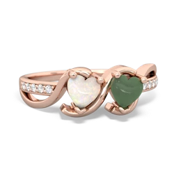 Opal Side By Side 14K Rose Gold ring R3090