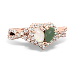 Opal Diamond Twist 'One Heart' 14K Rose Gold ring R2640HRT