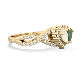 Opal Diamond Twist 'One Heart' 14K Yellow Gold ring R2640HRT