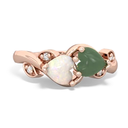 Opal Floral Elegance 14K Rose Gold ring R5790