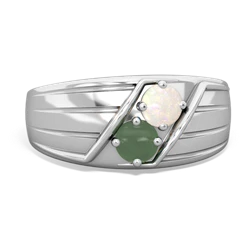 Opal Men's Streamline 14K White Gold ring R0460