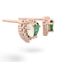 Opal Halo 14K Rose Gold earrings E7008