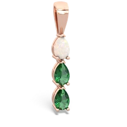 Opal Dew Drops 14K Rose Gold pendant P2251