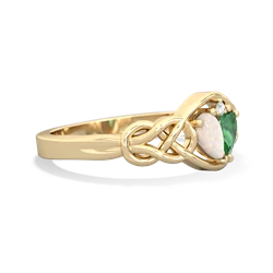 Opal Celtic Love Knot 14K Yellow Gold ring R5420