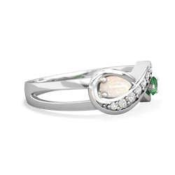 Opal Diamond Infinity 14K White Gold ring R5390