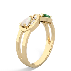 Opal Diamond Infinity 14K Yellow Gold ring R5390