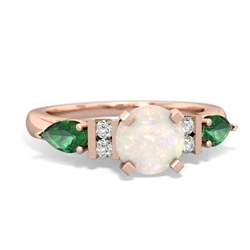 Opal 6Mm Round Eternal Embrace Engagement 14K Rose Gold ring R2005