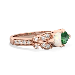 Opal Diamond Butterflies 14K Rose Gold ring R5601