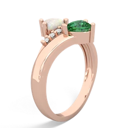 Opal Heart To Heart 14K Rose Gold ring R2064