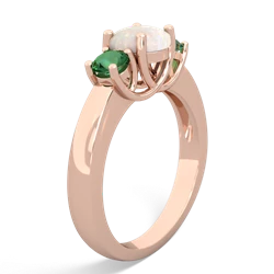 Opal Three Stone Round Trellis 14K Rose Gold ring R4018