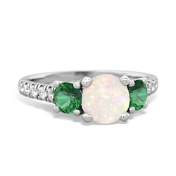 Opal Pave Trellis 14K White Gold ring R5500