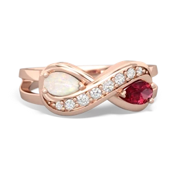 Opal Diamond Infinity 14K Rose Gold ring R5390