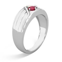 Opal Men's Streamline 14K White Gold ring R0460