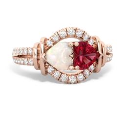 Opal Art-Deco Keepsake 14K Rose Gold ring R5630