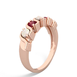 Opal Anniversary Band 14K Rose Gold ring R2089