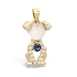 Opal Puppy Love 14K Yellow Gold pendant P5800