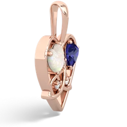 Opal Celtic Trinity Heart 14K Rose Gold pendant P5331