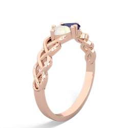 Opal Heart To Heart Braid 14K Rose Gold ring R5870