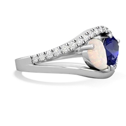 Opal Nestled Heart Keepsake 14K White Gold ring R5650