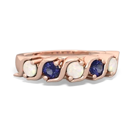 Opal Anniversary Band 14K Rose Gold ring R2089