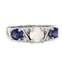 Opal Hugs And Kisses 14K White Gold ring R5016