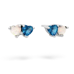 Opal Sweethearts 14K White Gold earrings E5260